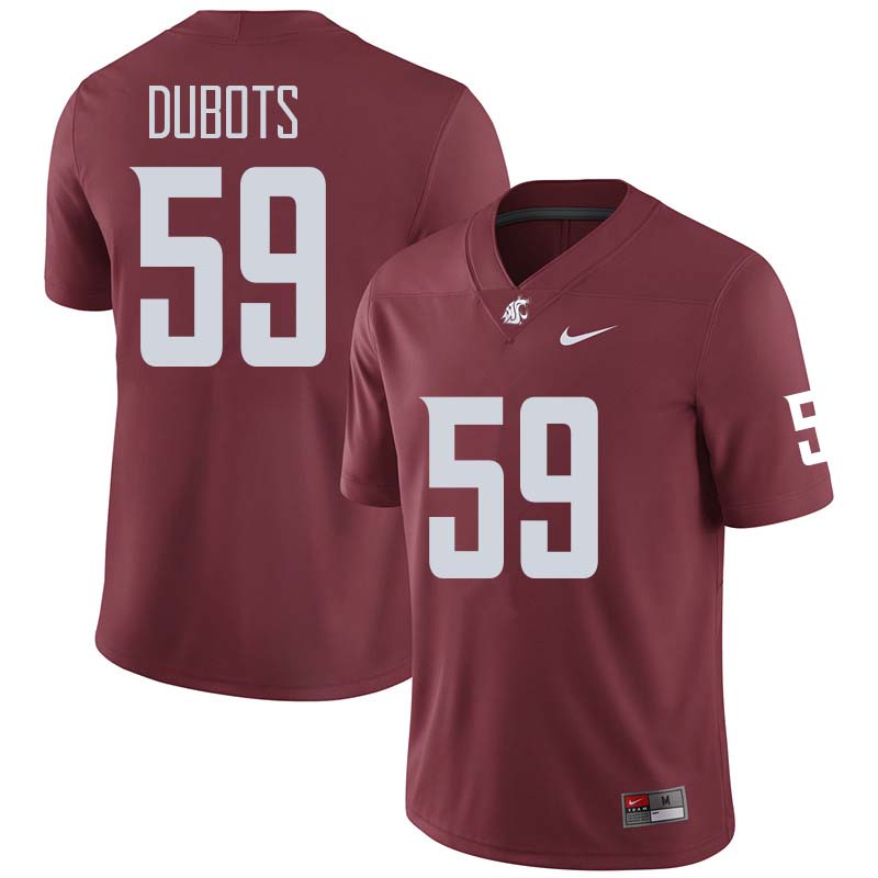 Men #59 Cole Dubots Washington State Cougars College Football Jerseys Sale-Crimson